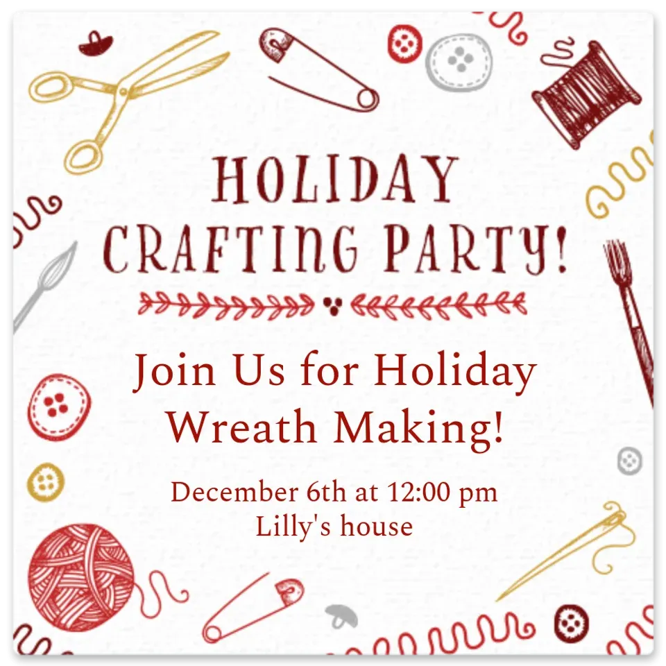 Holiday Crafting card