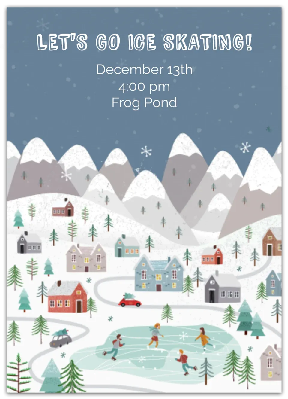 Winter Skating Pond card