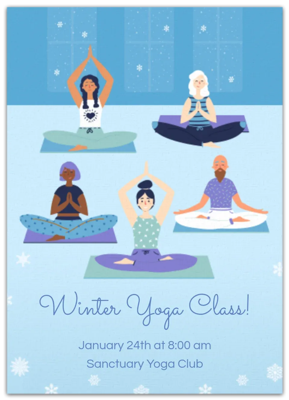 Winter Yoga Class card