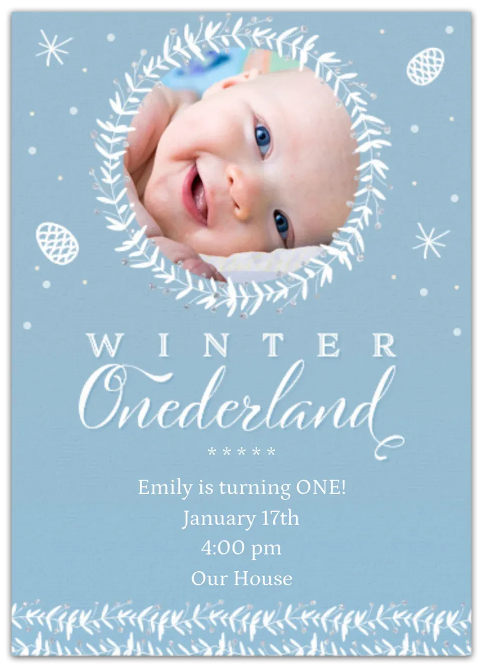 Winter Onederland Photo card