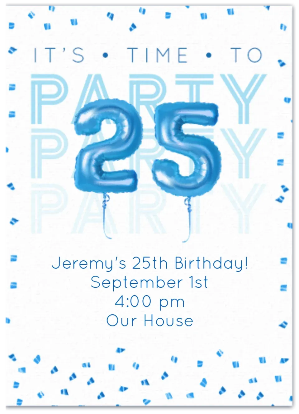 25th Birthday Balloons card