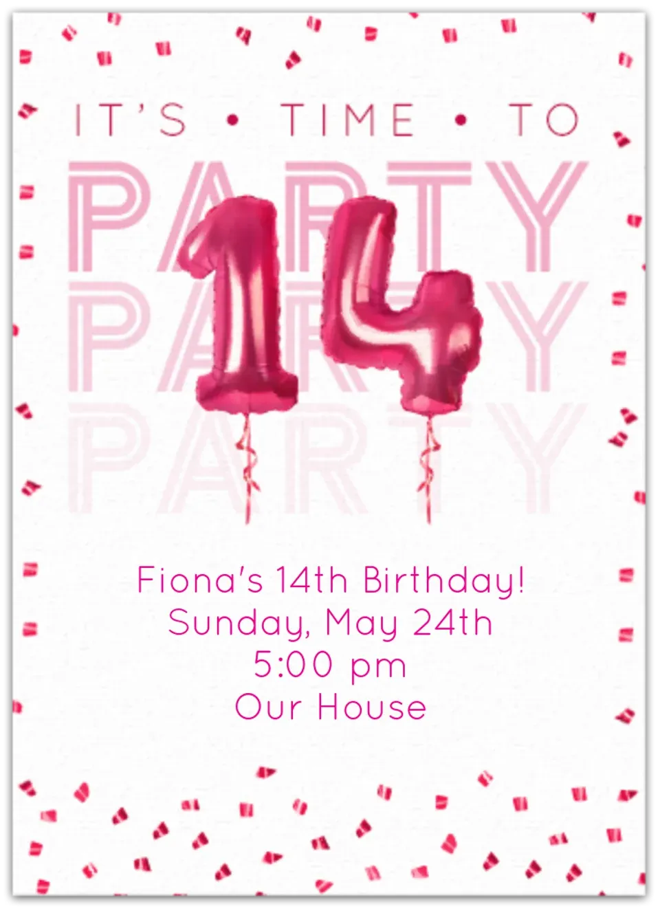 14th Birthday Balloons card