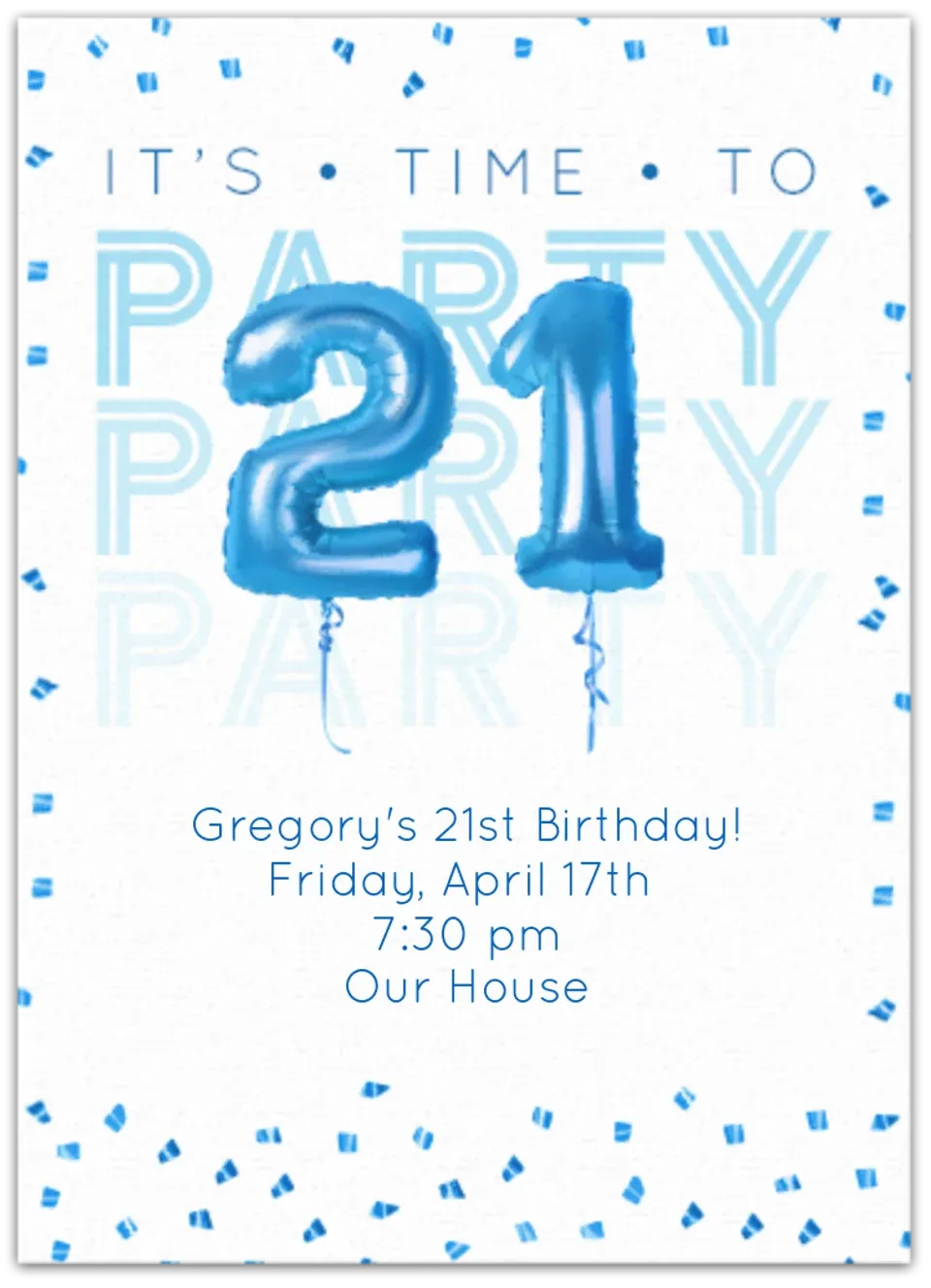 21st Birthday Balloons card