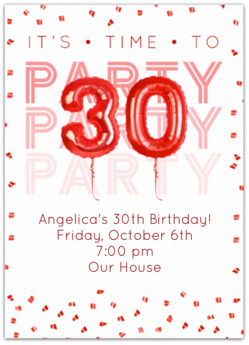 30th Birthday Balloons card