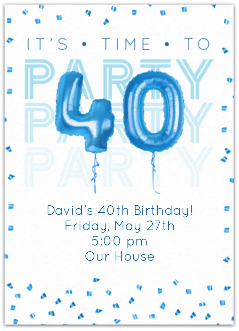 40th Birthday Balloons card