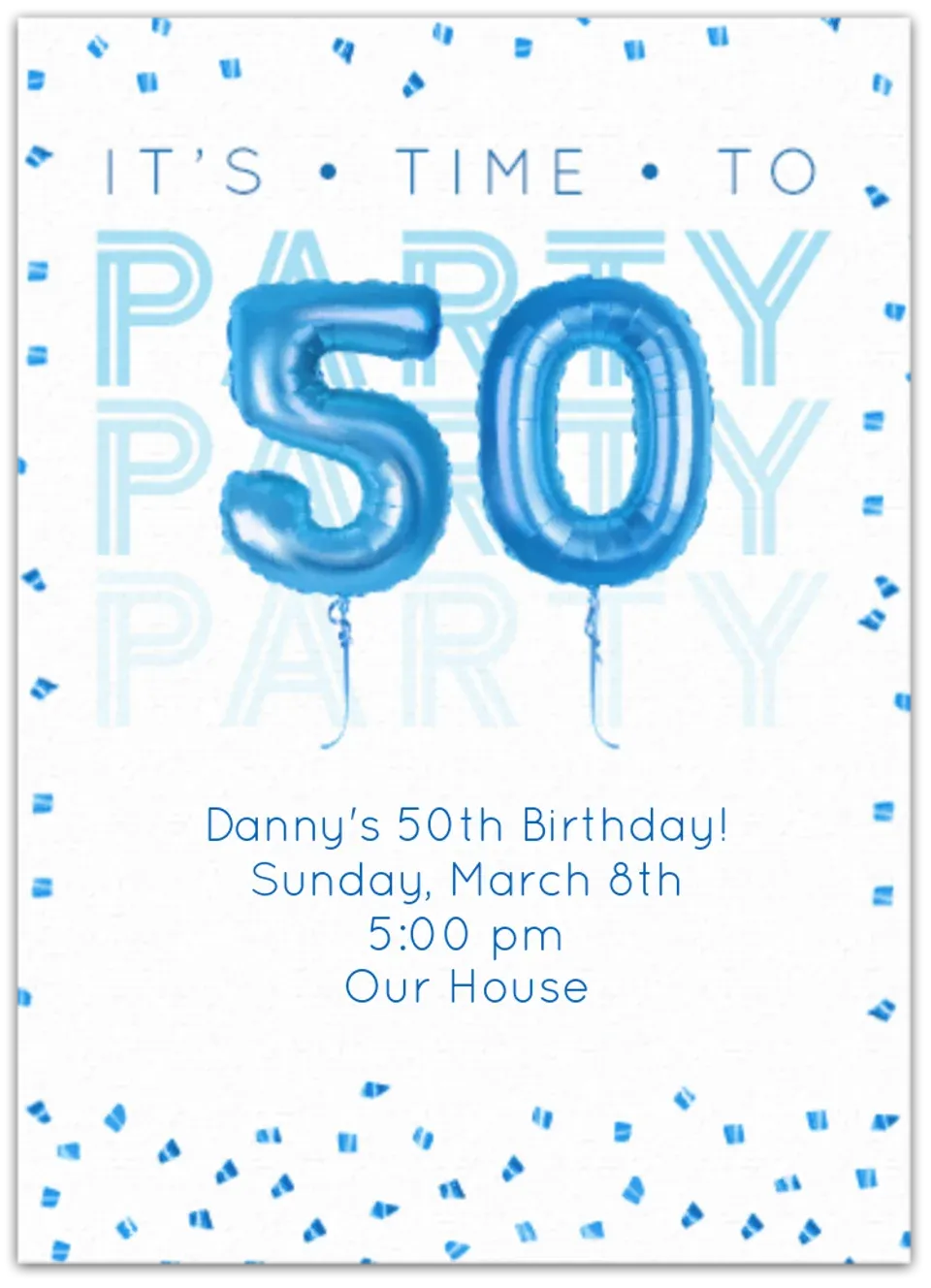 50th Birthday Balloons card