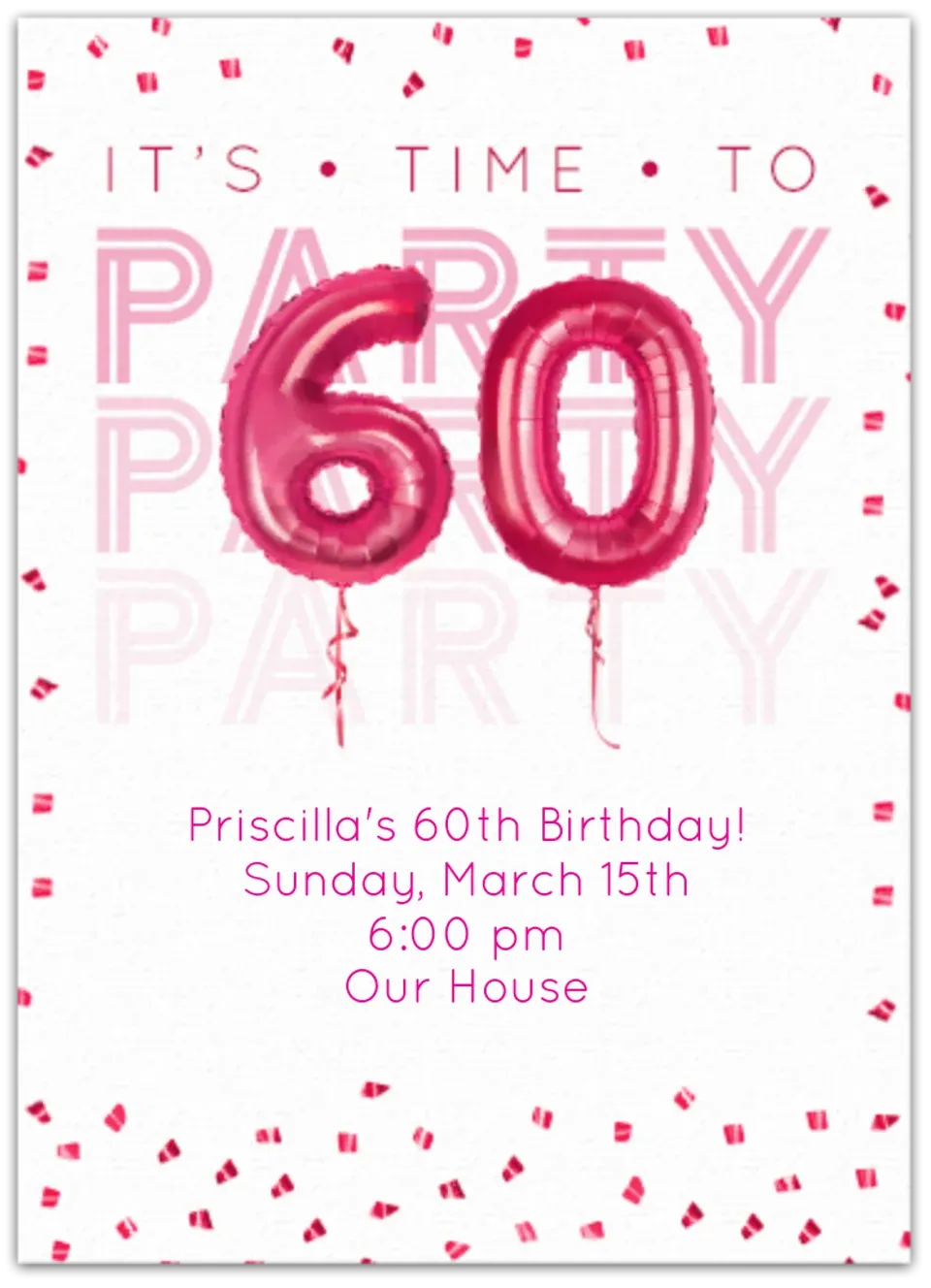 60th Birthday Balloons card