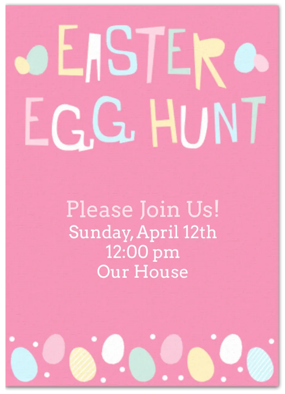 Pastel Easter Egg Hunt card
