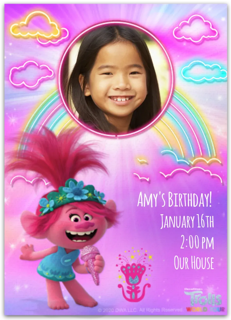 Trolls 2 World Tour | Poppy Photo card