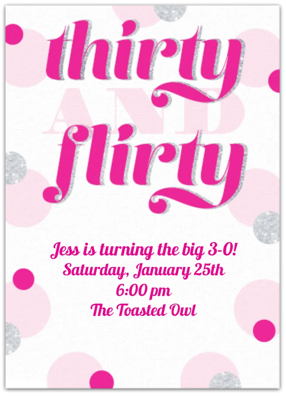 Thirty & Flirty card
