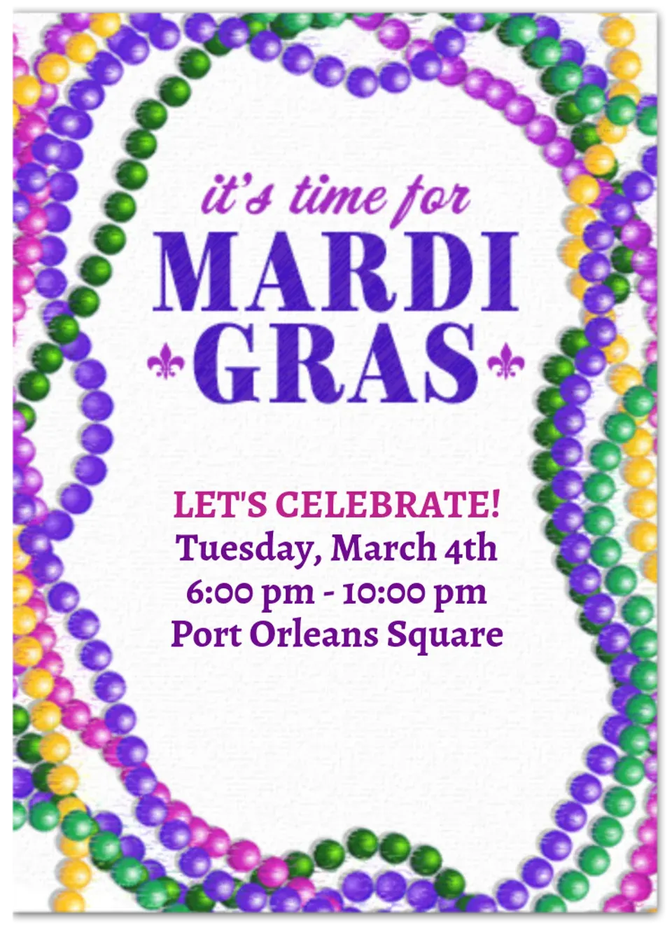 Mardi Gras Beads card