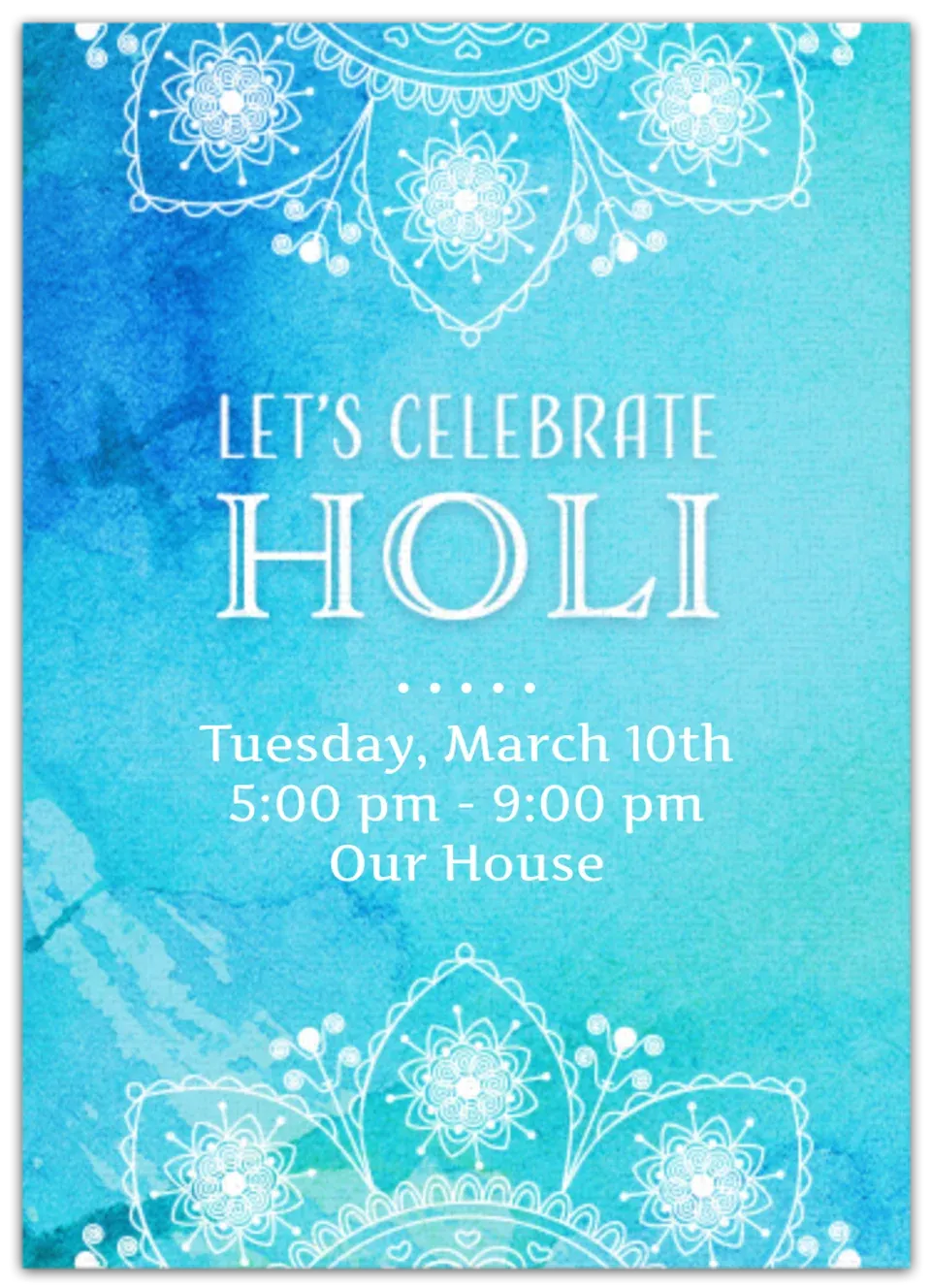 Holi Celebration card