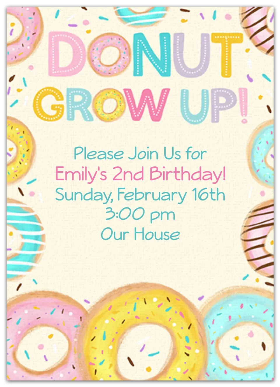Donut Grow Up card