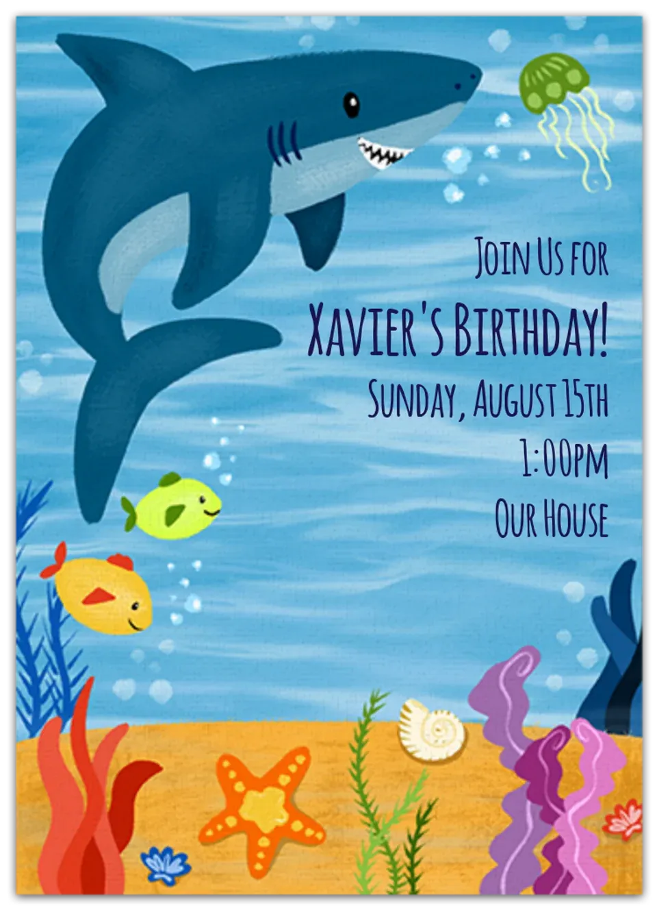 Swimming Shark card