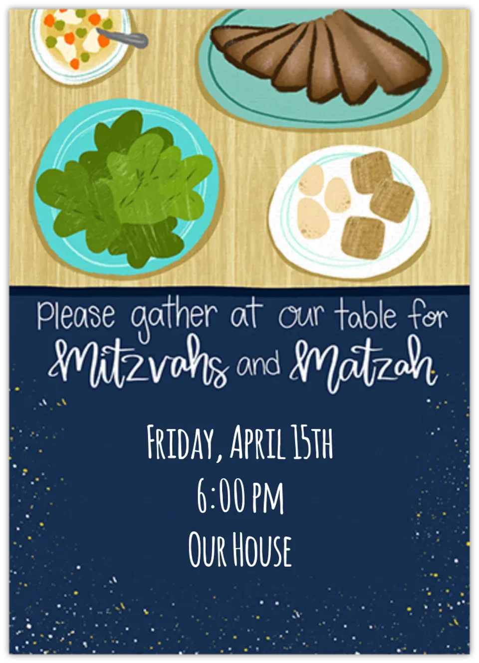 Mitzvahs and Matzahs card