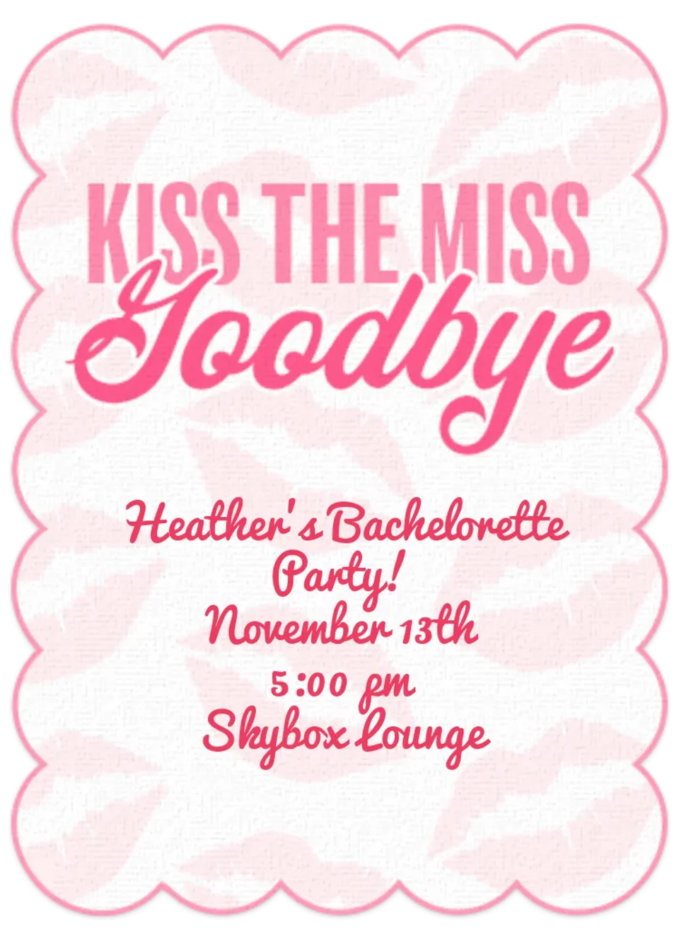 Kiss the Miss Goodbye card
