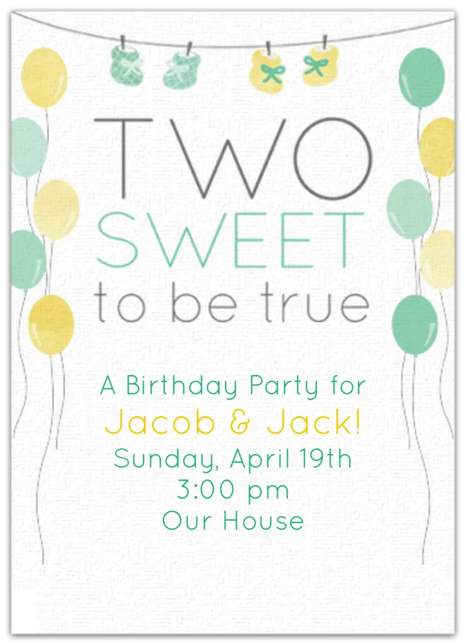 Two Sweet To Be True card