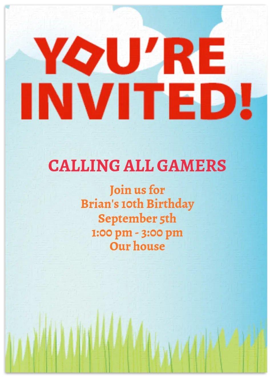 Gaming Birthday card