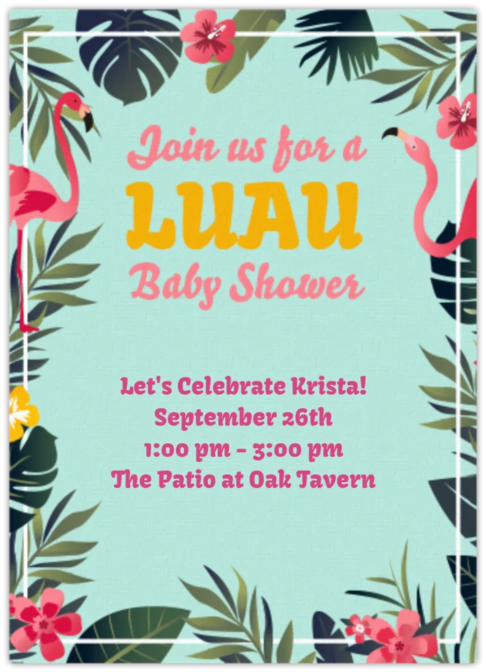 Luau Baby Shower card