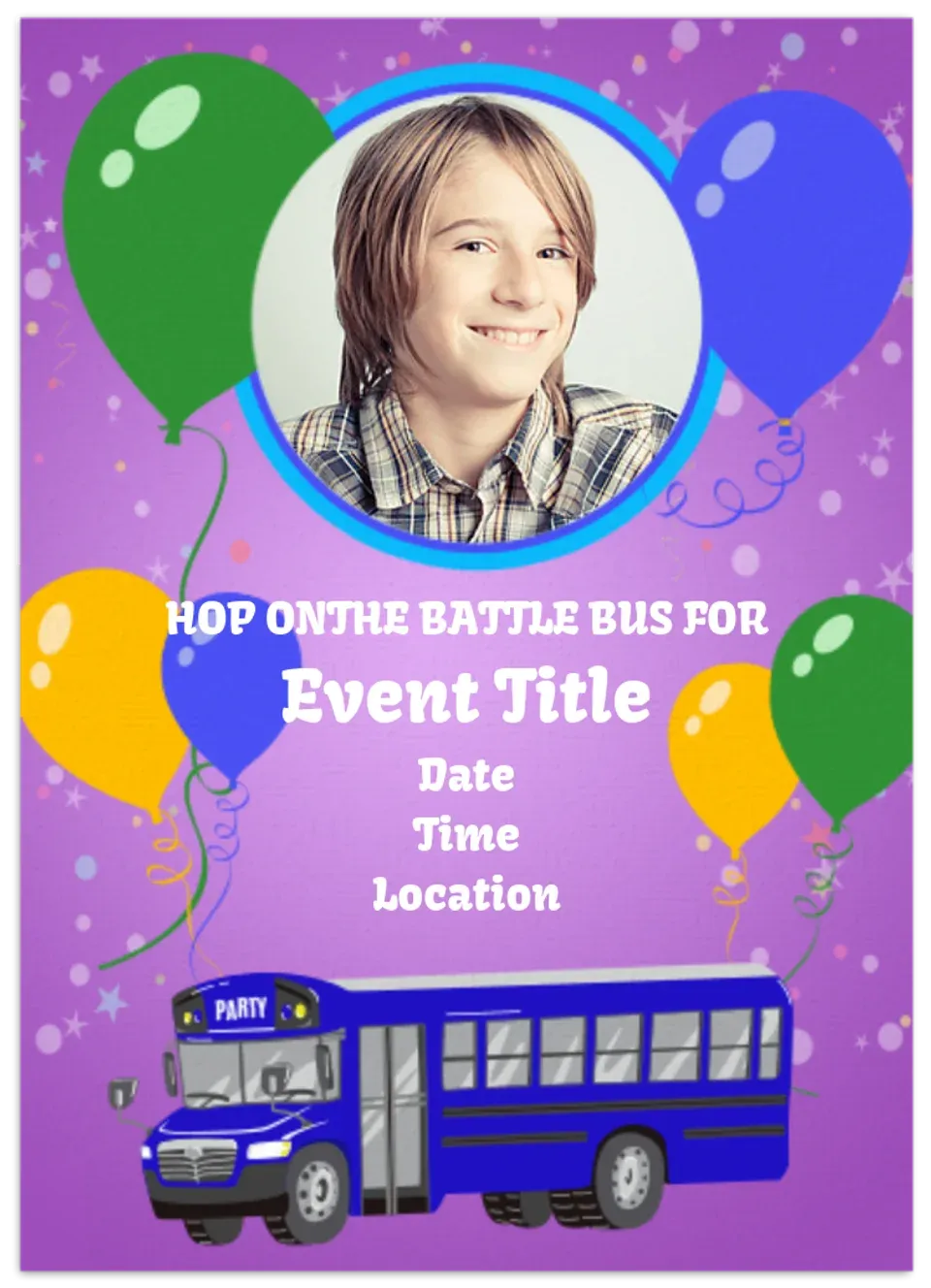 Battle Bus Photo card