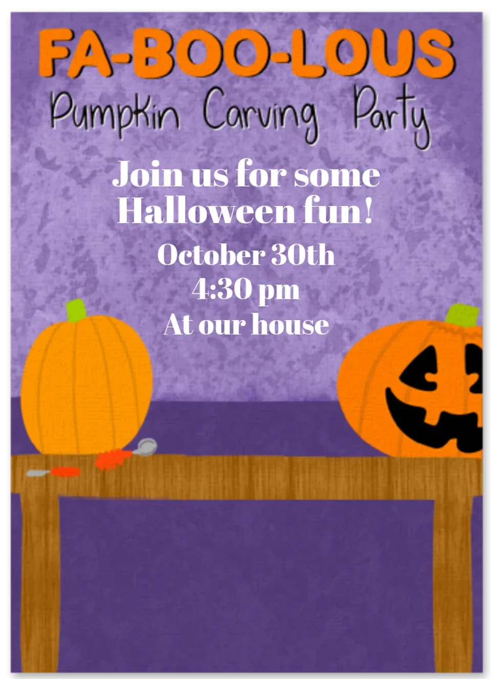 Pumpkin Carving Fun card