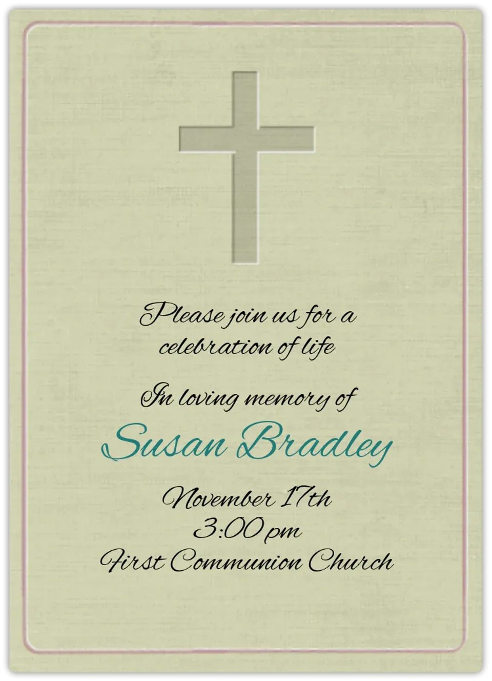 Funeral Cross card