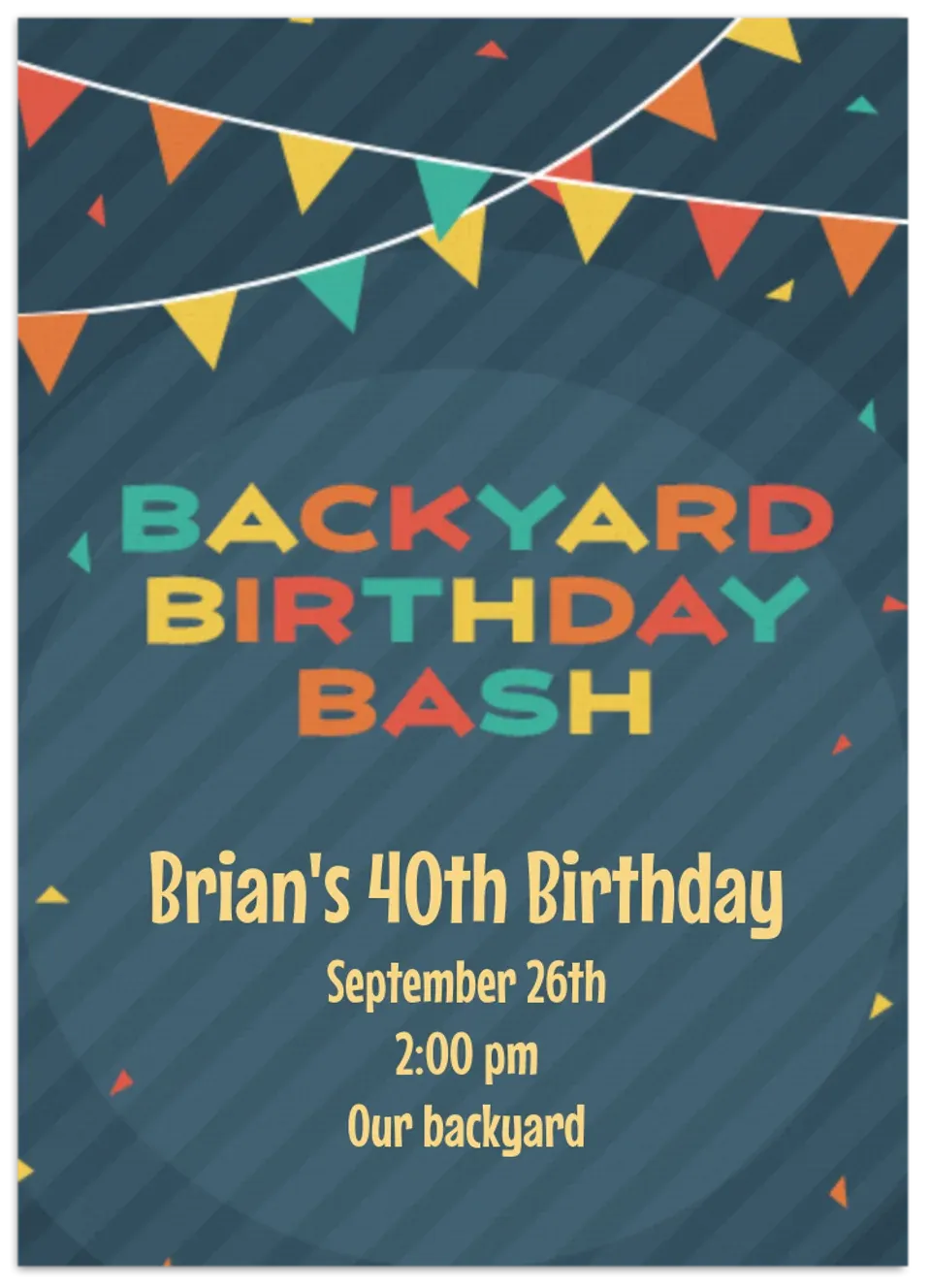 Backyard Birthday Bash card