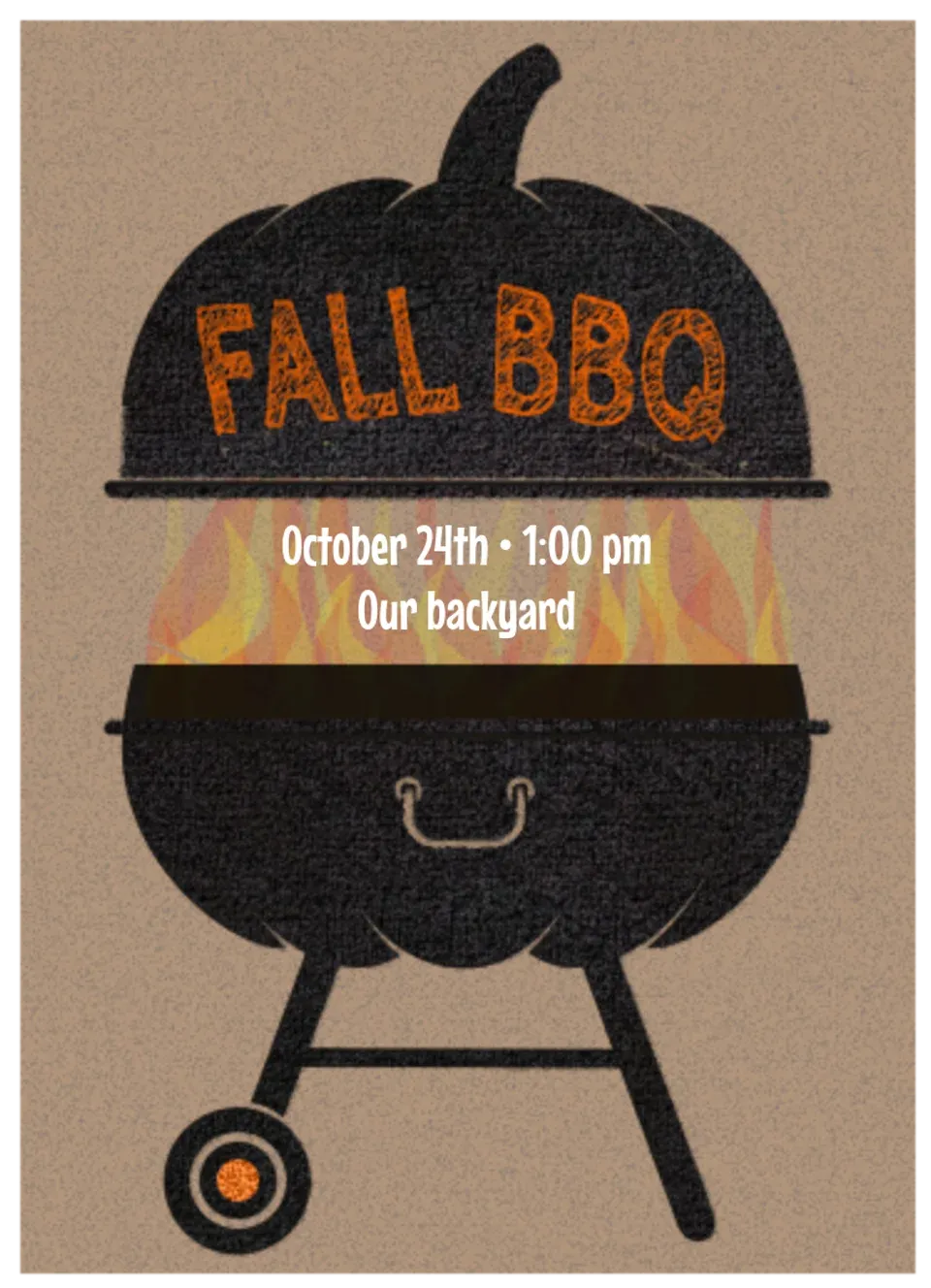 Fall BBQ card