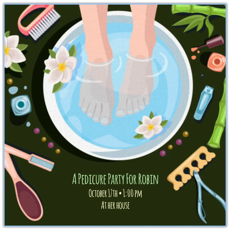 Pedicure Party card