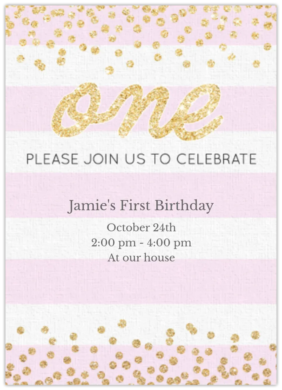 Glitter 1st Birthday card