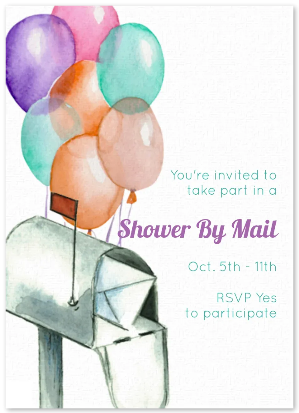 Long Distance Shower card