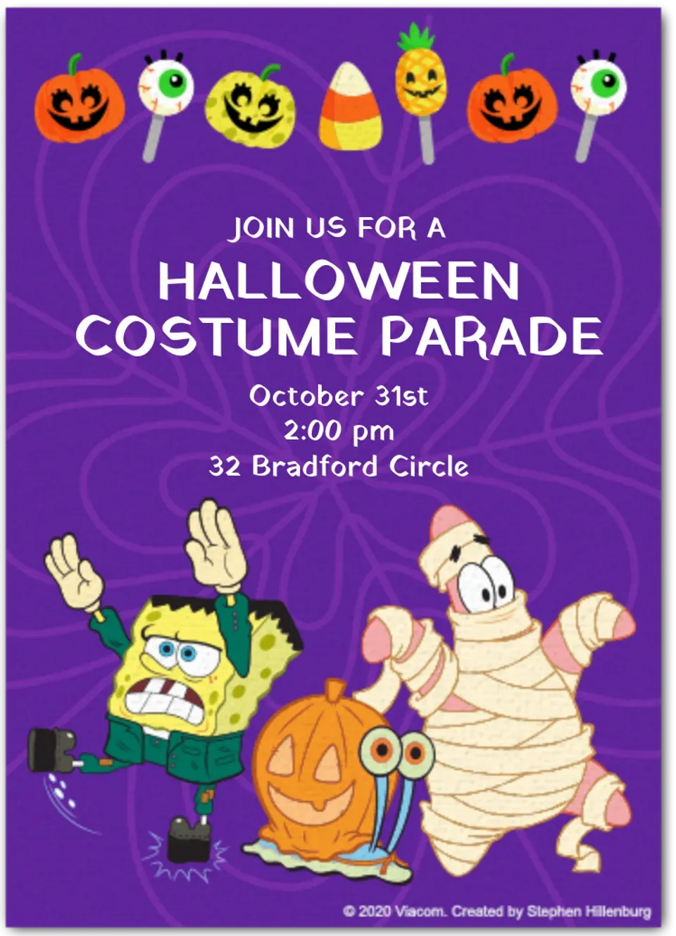 SpongeBob Halloween card