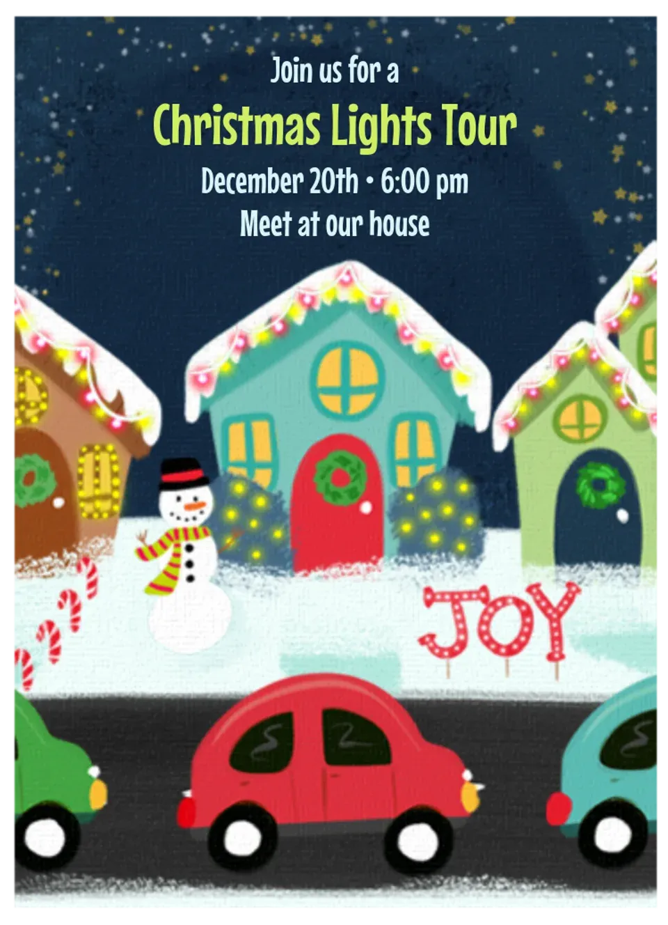 Christmas Lights Drive card