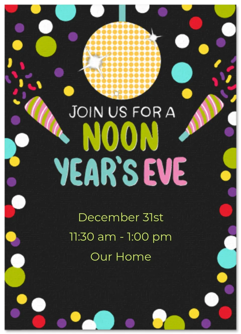 Noon Year's Eve card