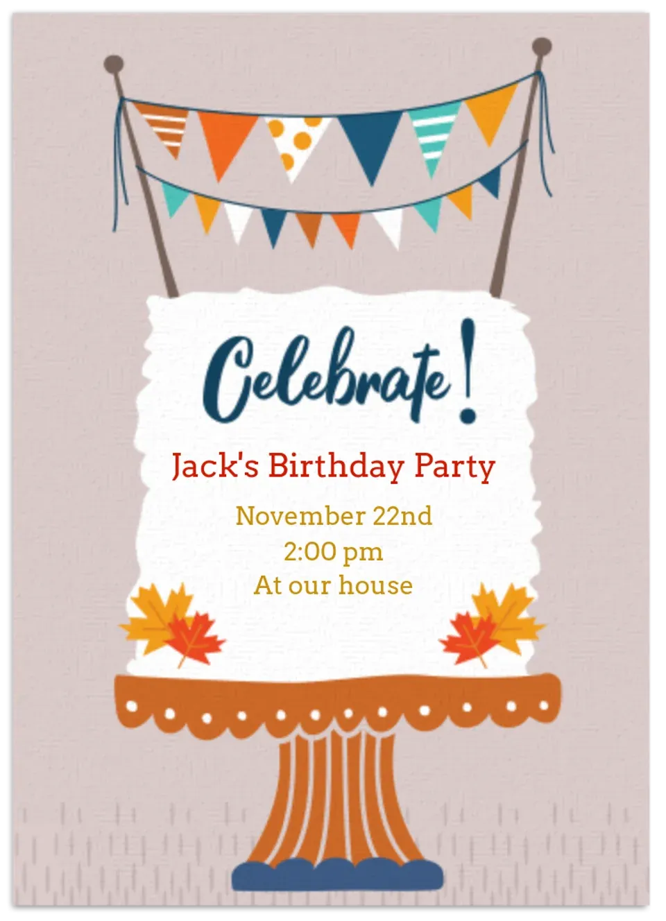 Thanksgiving Birthday Cake card