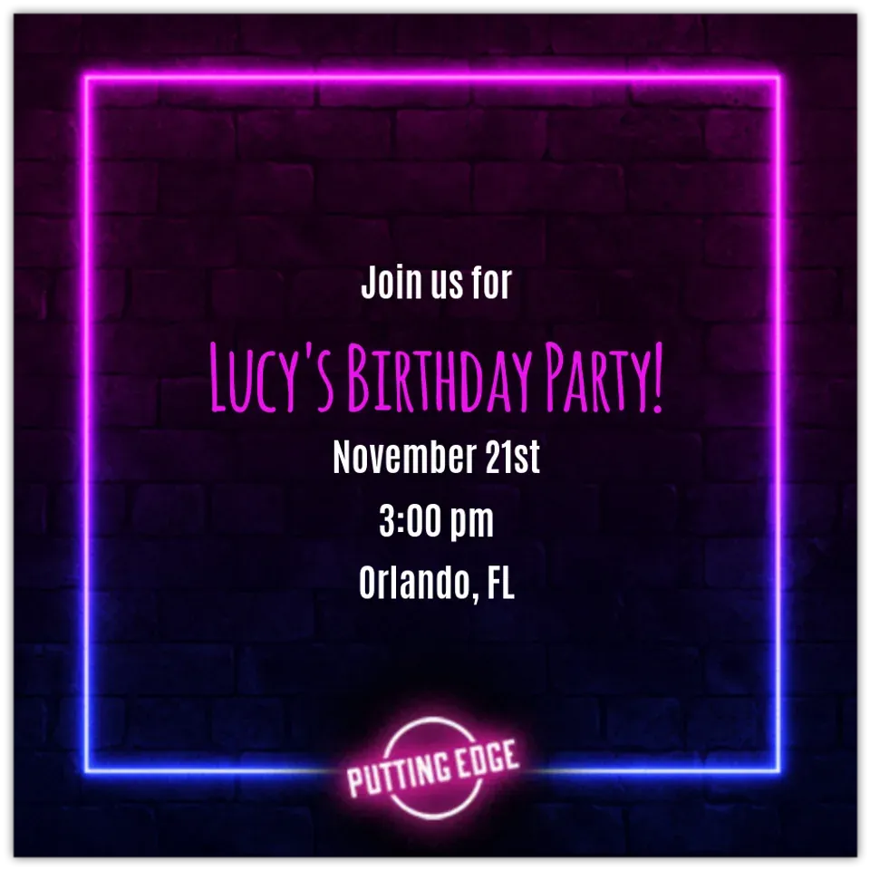 Putting Edge | Neon card