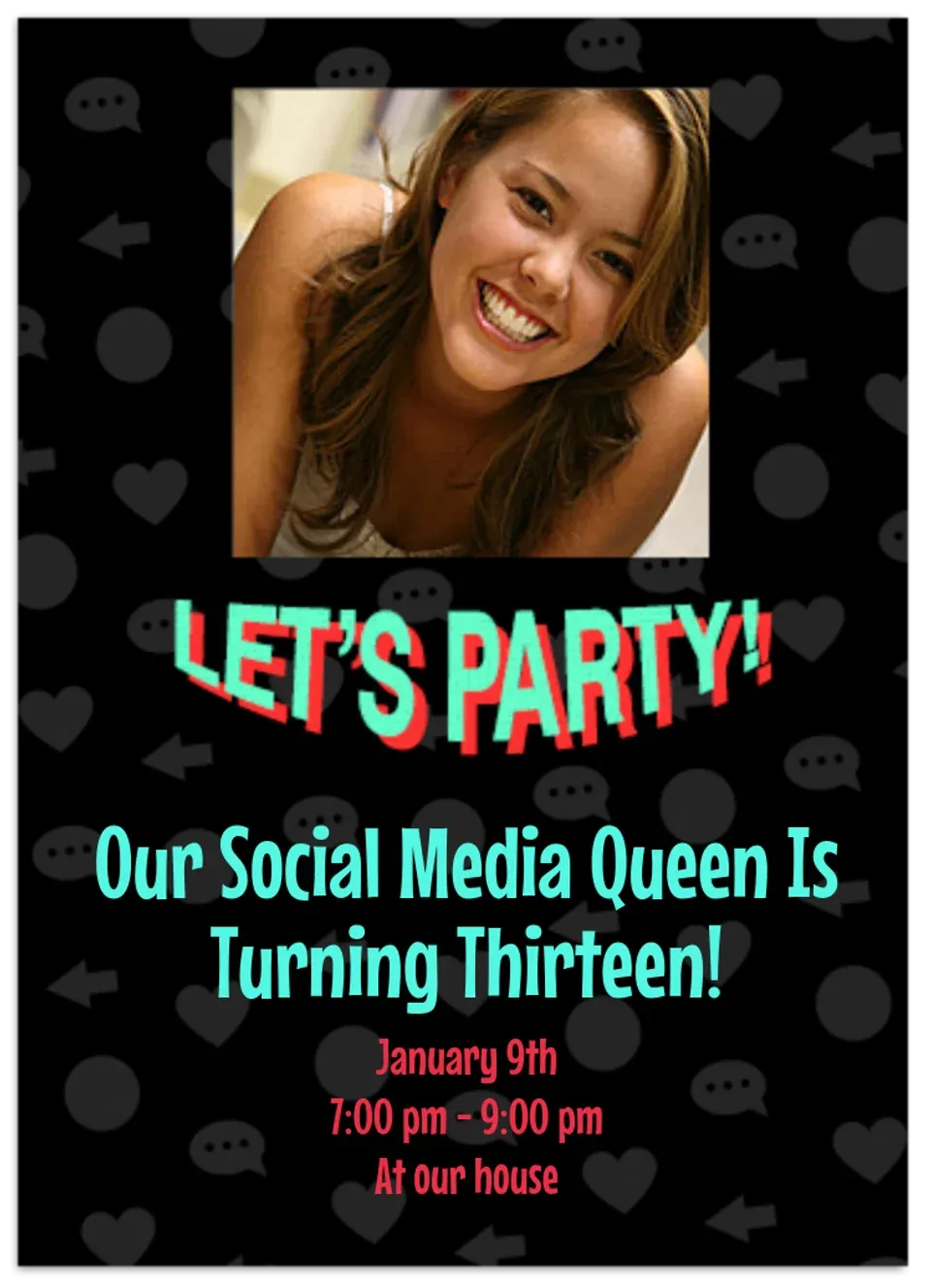 Social Media Bash Photo card