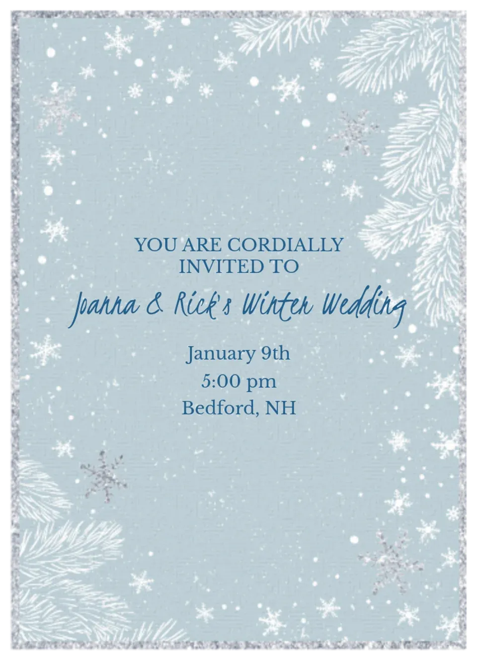 Sparkling Winter Wedding  card