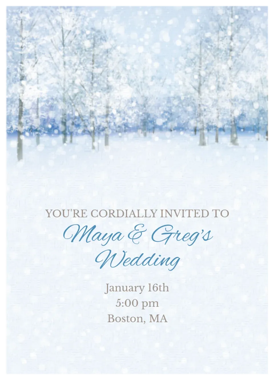 Snowy Wedding card