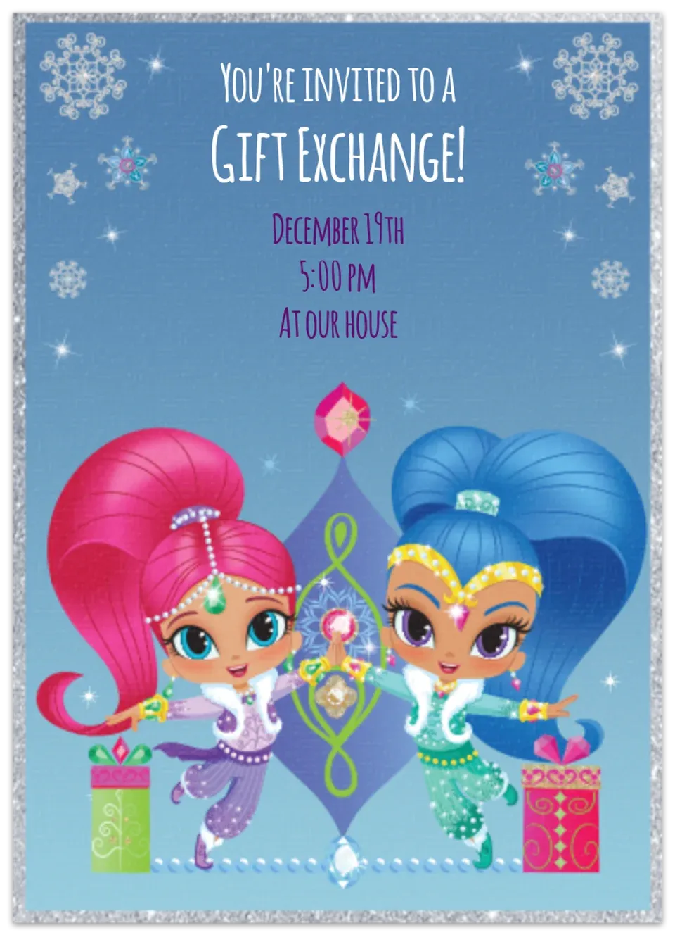 Shimmer and Shine Holiday card