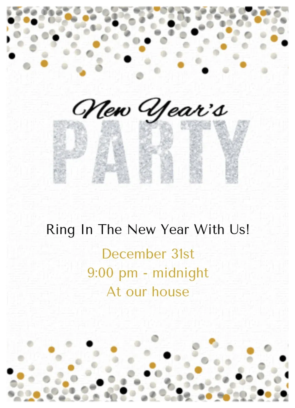 New Year's Eve Confetti card