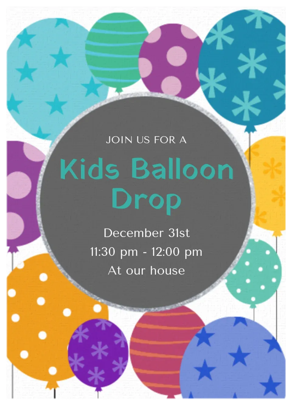 Kids Balloon Drop card