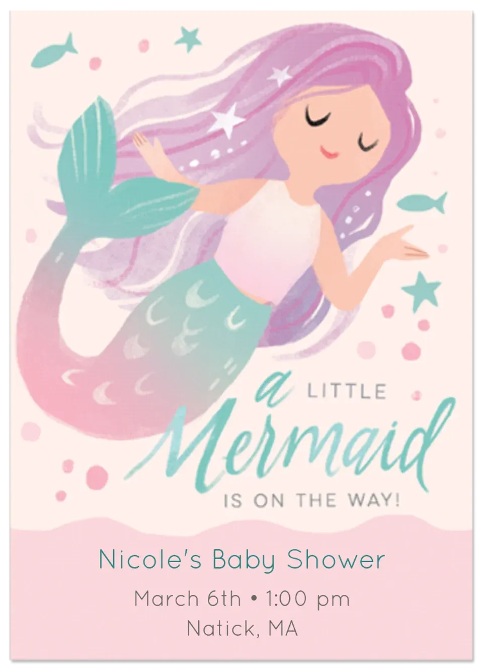 Mermaid Baby Shower card