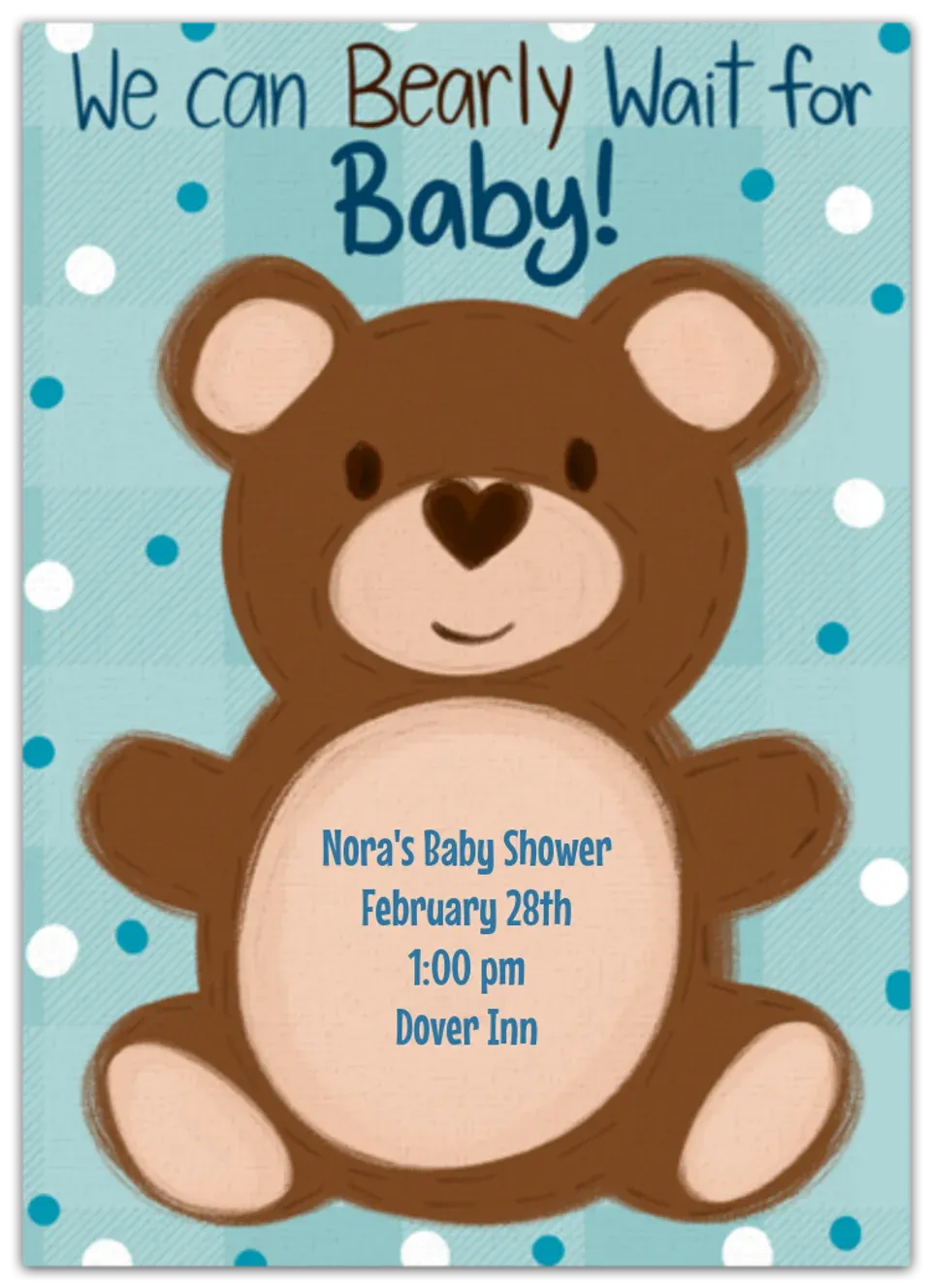 Teddy Bear Baby Shower card