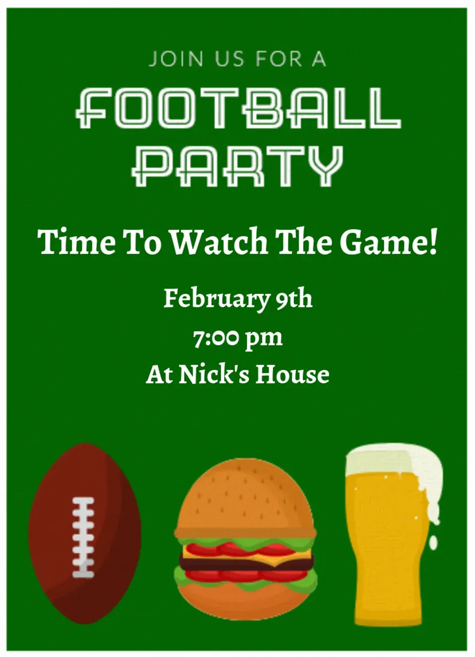 Football Party card