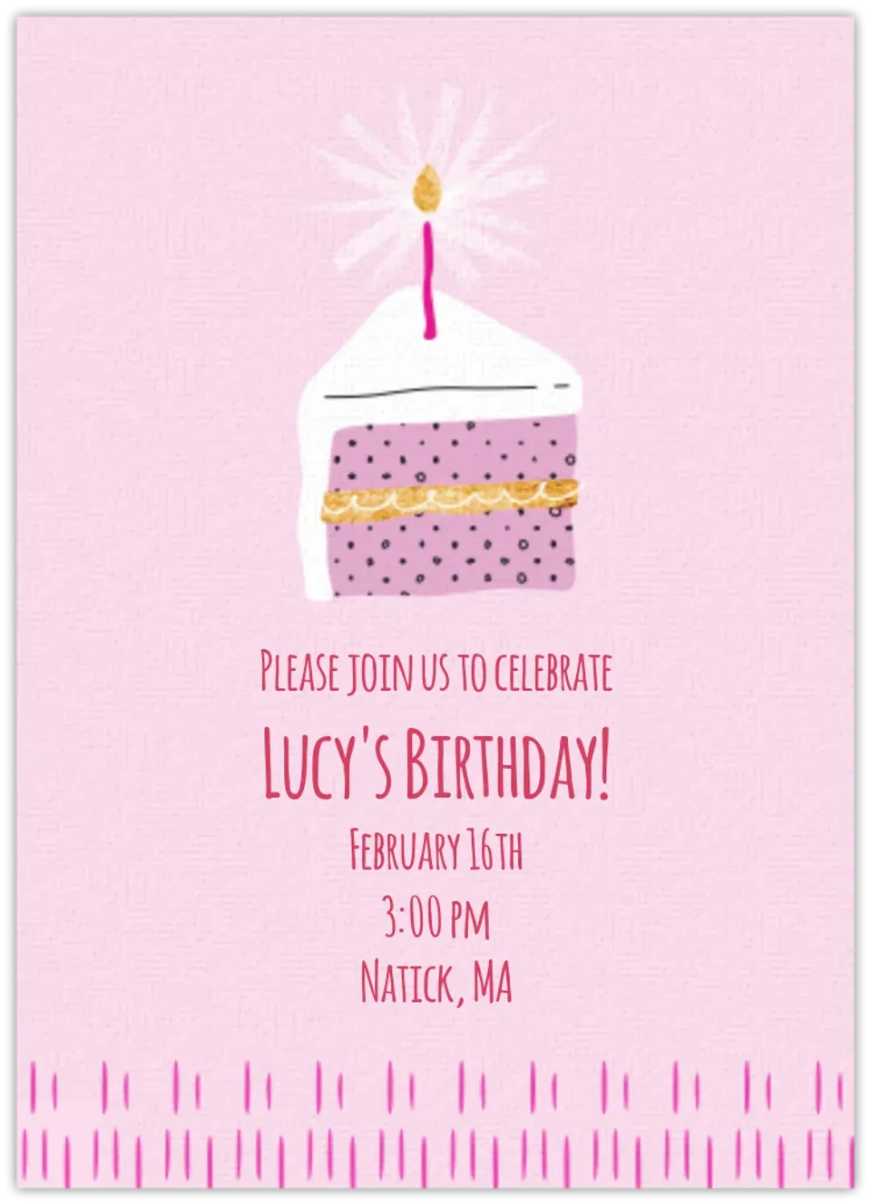 Valentine's Birthday Cake card