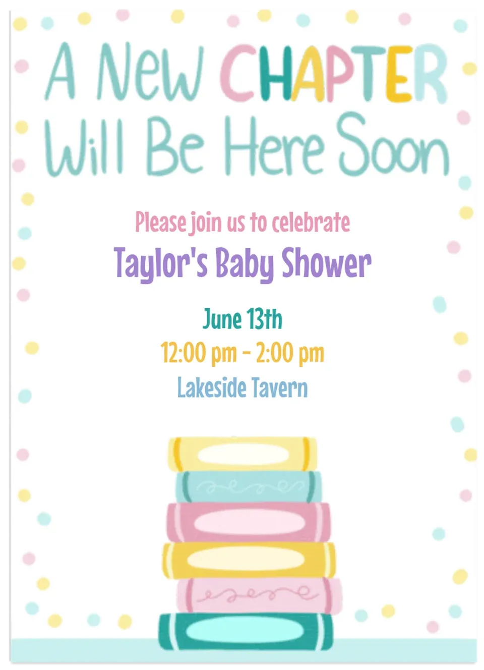 Book Baby Shower card