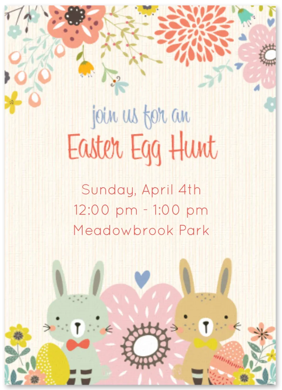 Floral Easter Egg Hunt card
