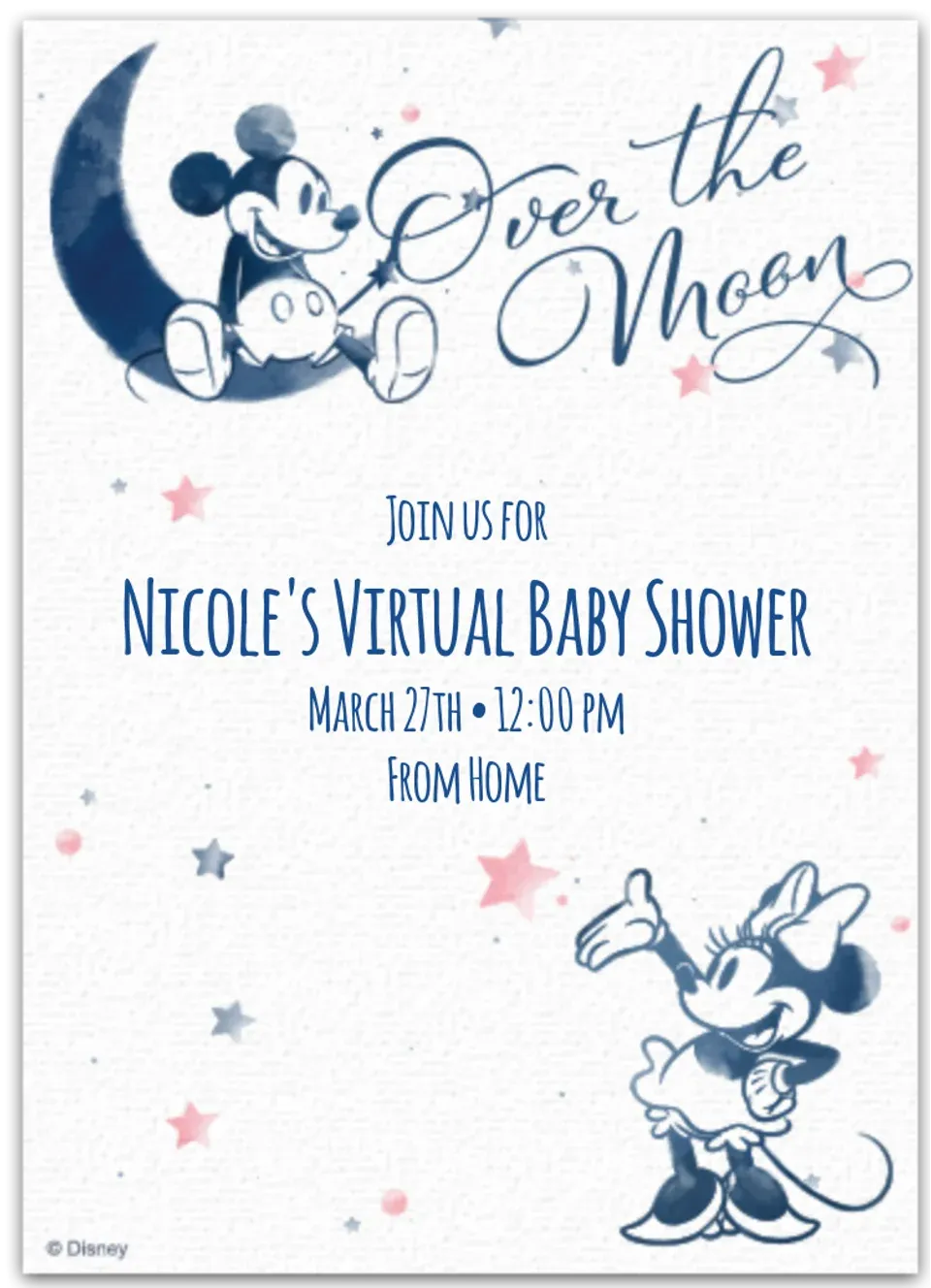 Starry Night Baby Shower card