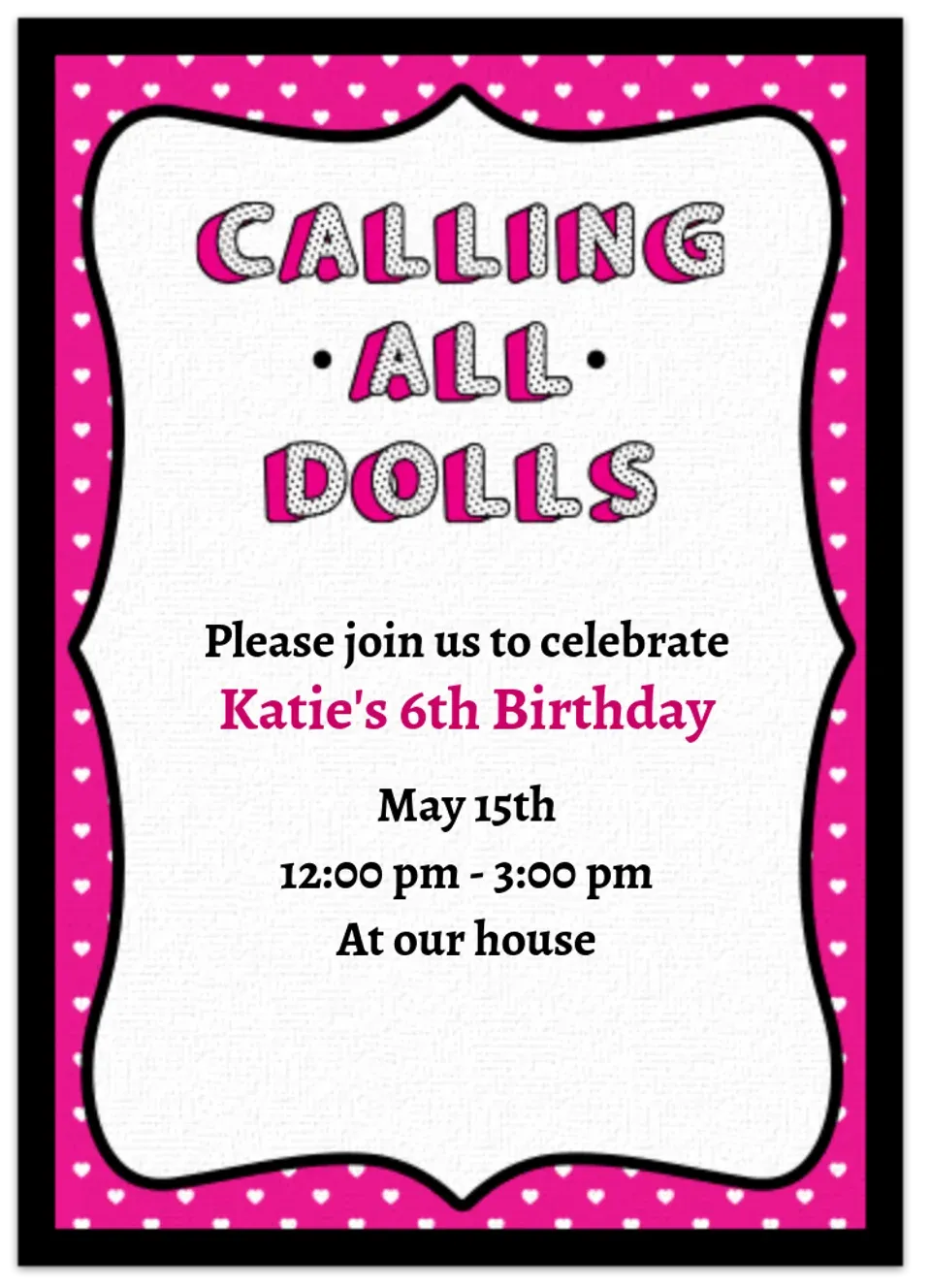 Calling All Dolls card